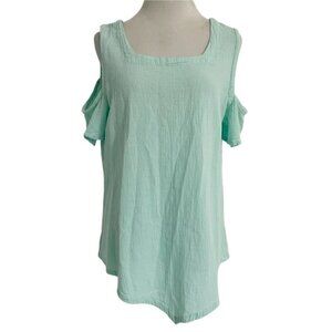 Oh My Gauze! Size 2 Large XL Top Blouse Cold Shoulder Boho Lagenlook